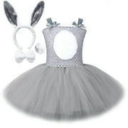 TZEWGL Kids Girls Spring Summer Floral Bee Fancy Dress Roleplays Easter Bunny Carnival Roleplay Accessory Set Tutu Princess Dress